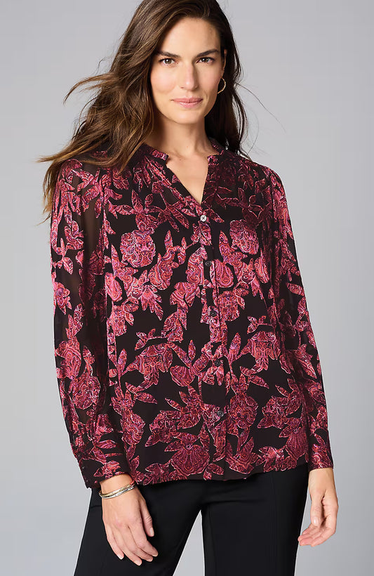 Ruffled Burnout Top
