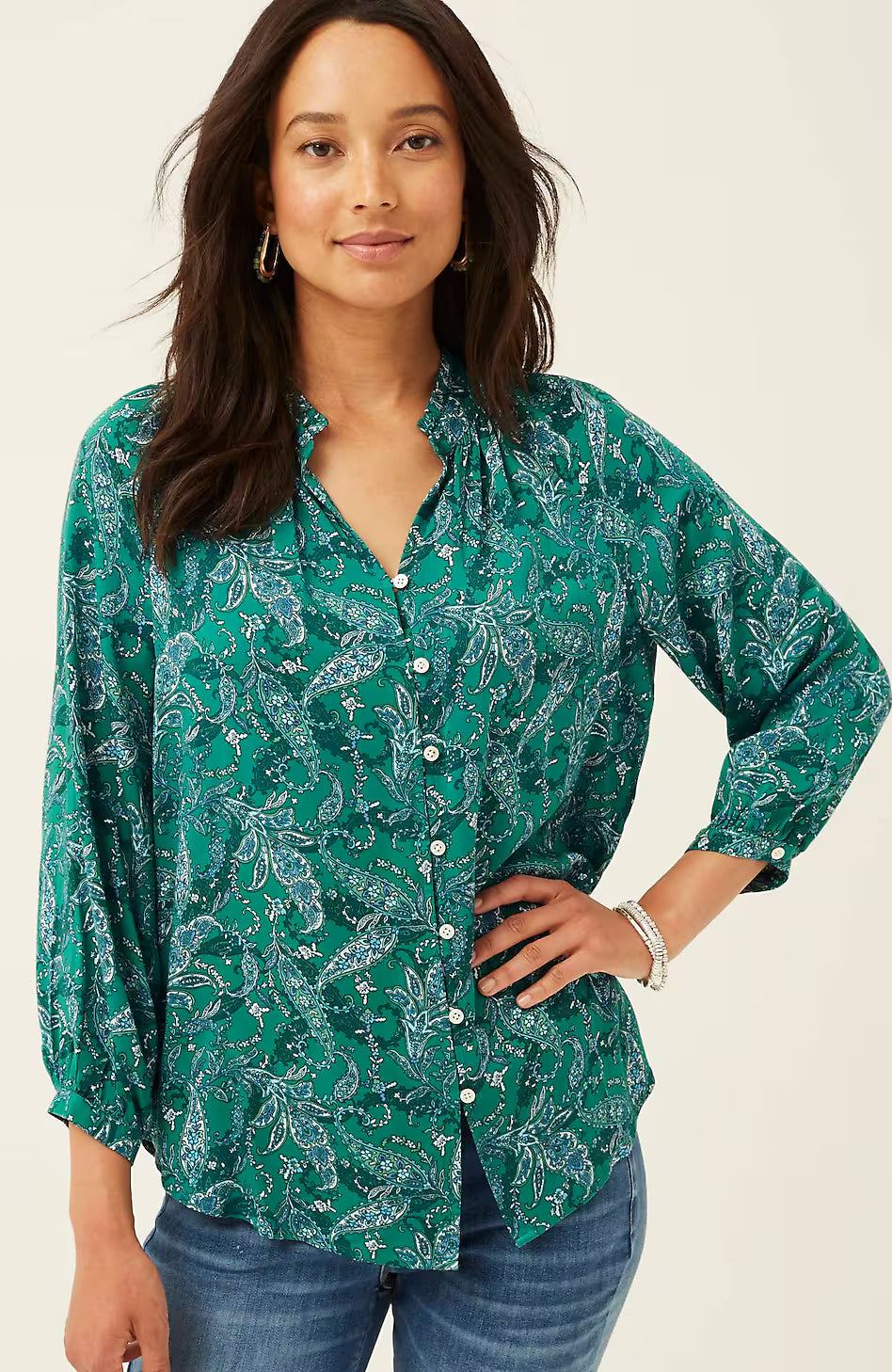 Ruffled Satin Top