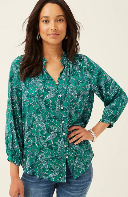 Ruffled Satin Top