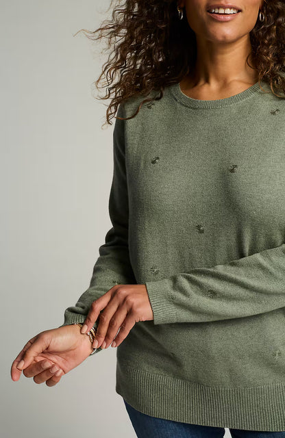 Dot-Embroidered Sweater