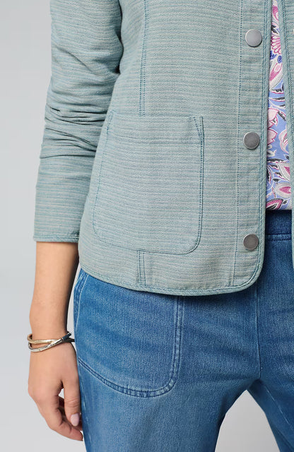 Pure Jill Indigo Patch-Pocket Jacket