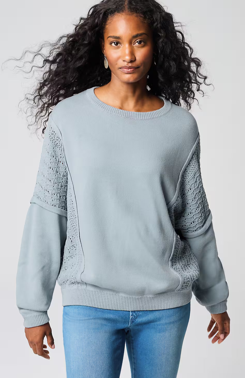 Pure Jill Stonewashed Textured Sweater