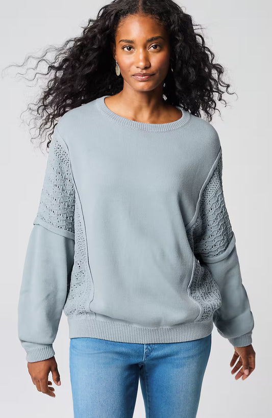 Pure Jill Stonewashed Textured Sweater