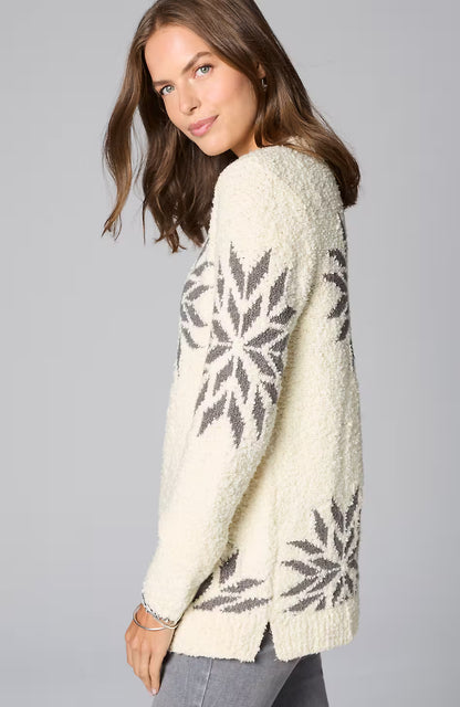 Intarsia Snowflake Sweater