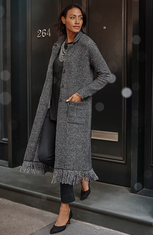 Wearever Tweed Fringed Topper