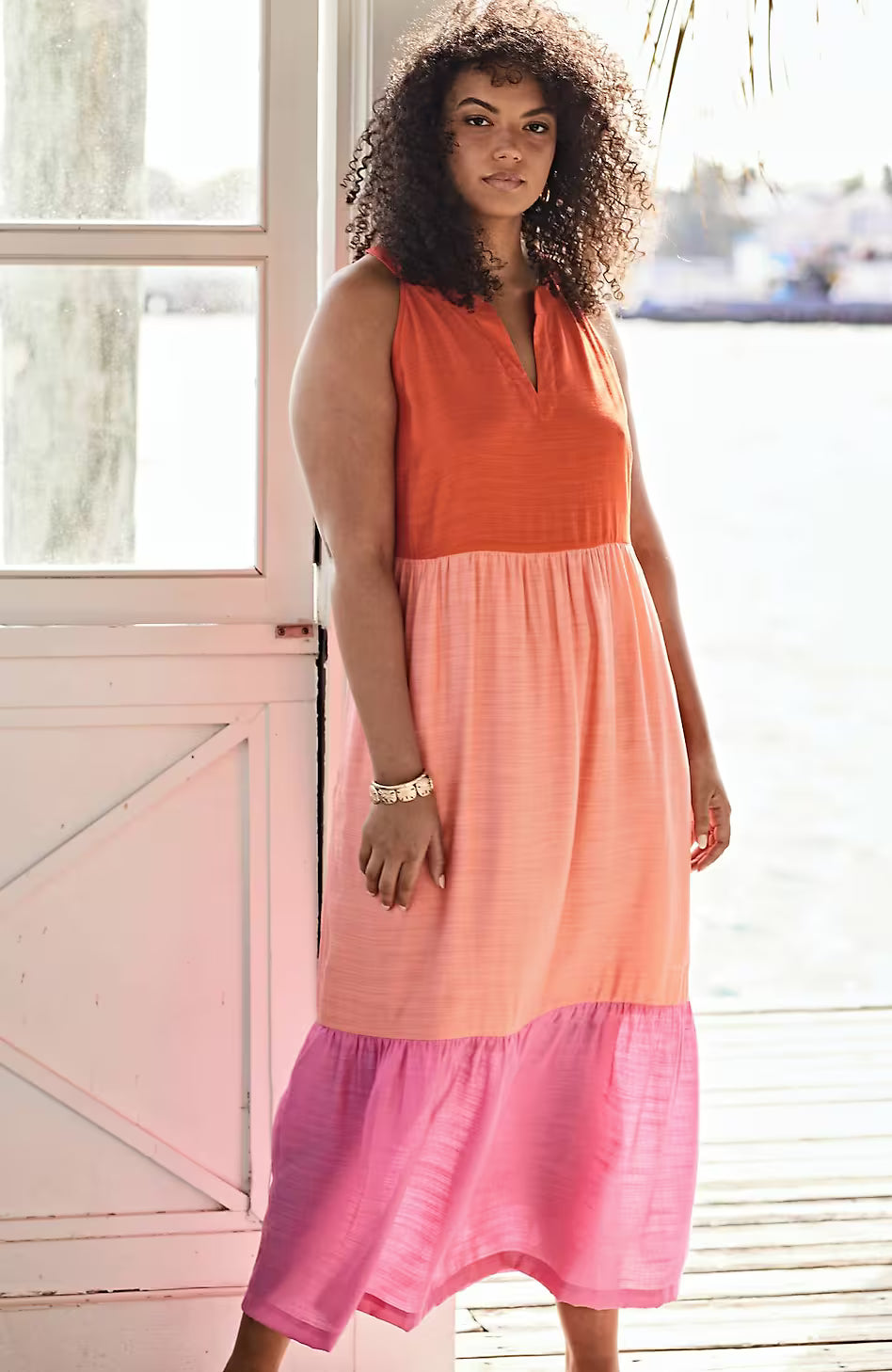 Color-Block Maxi Dress