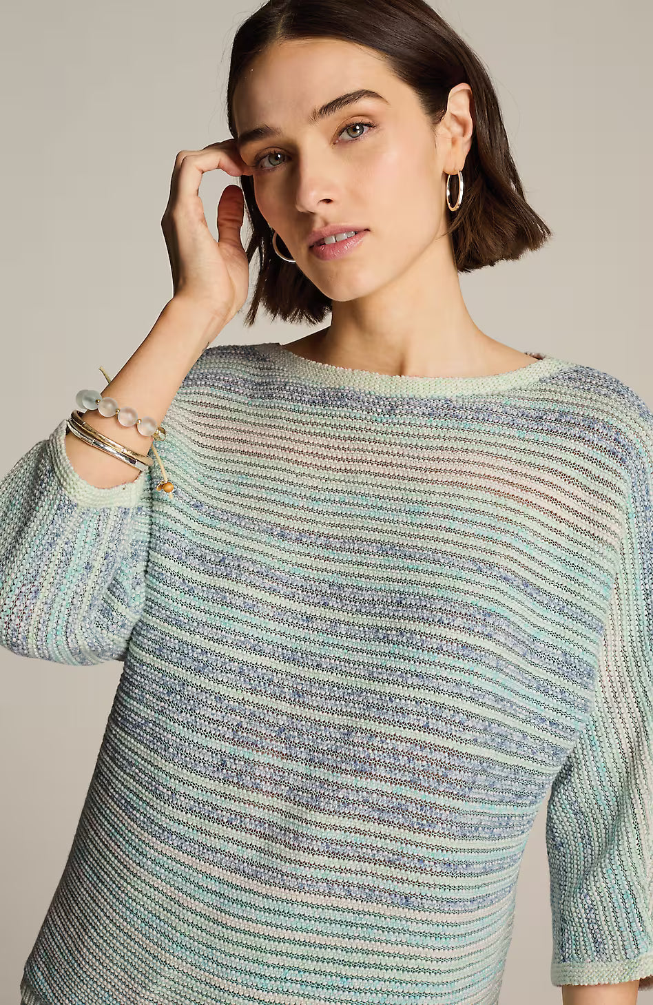 Pure Jill Multicolored Textured Sweater