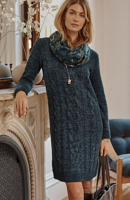 Cabled Sweater Dress