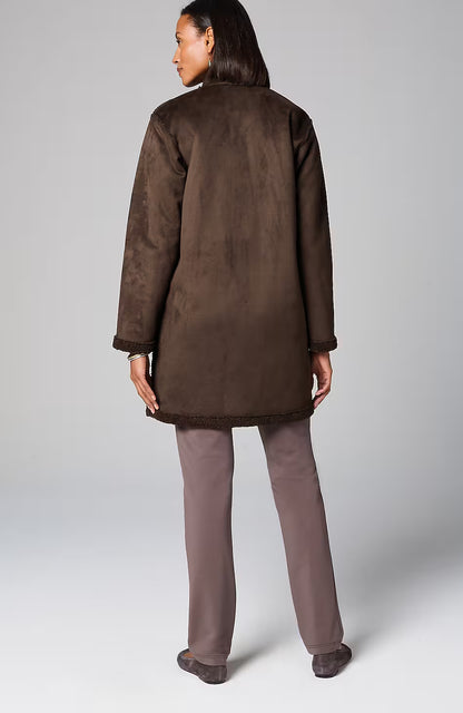 Pure Jill Reversible Long Teddy Coat