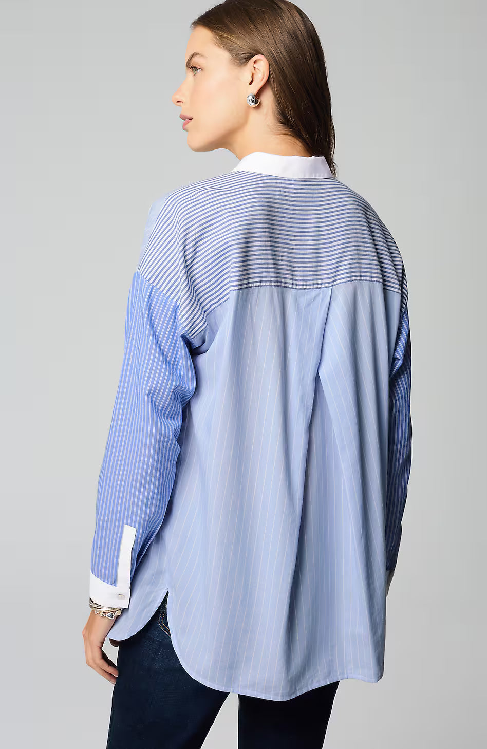 Mixed-Stripes Oversized Tunic