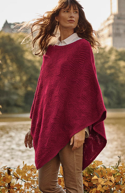Asymmetric Knit Poncho