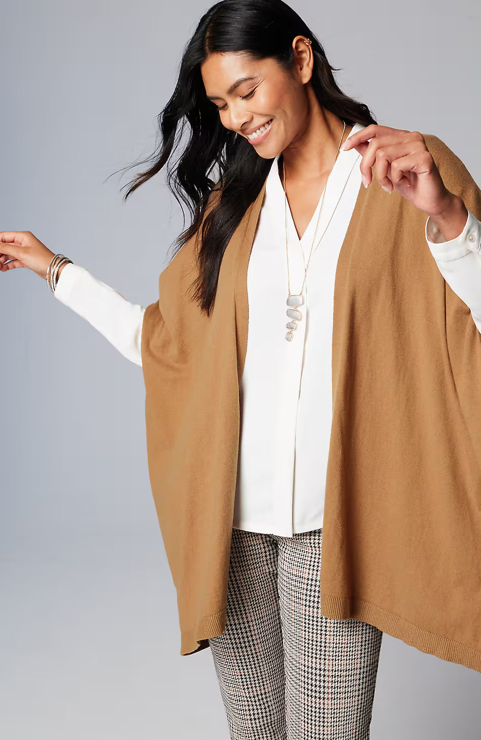 Luxe Rib-Trimmed Knit Ruana