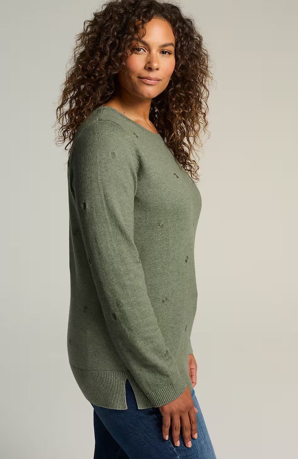 Dot-Embroidered Sweater