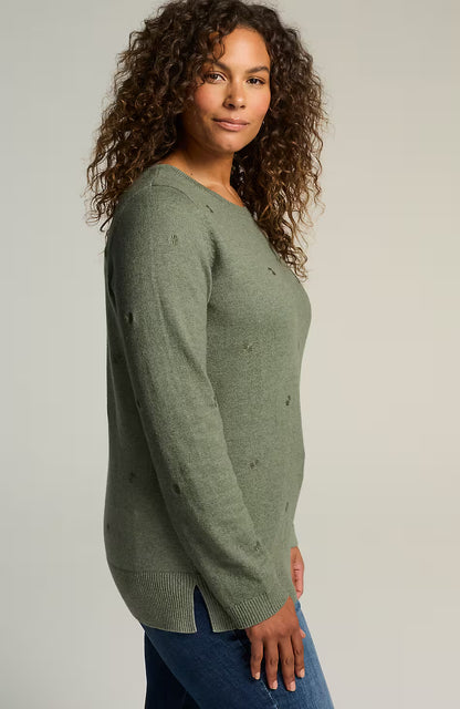 Dot-Embroidered Sweater