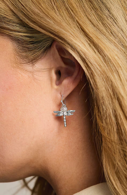 Silvertone Dragonfly Earrings