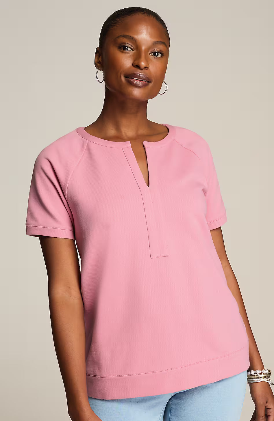 French Terry Short-Sleeve Pullover