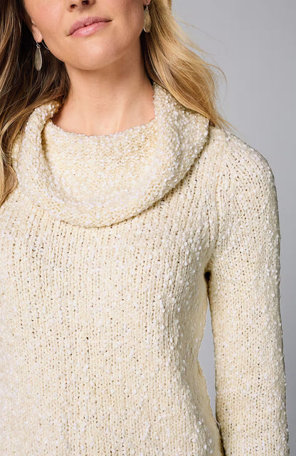Textured Cowl-Neck Sweater