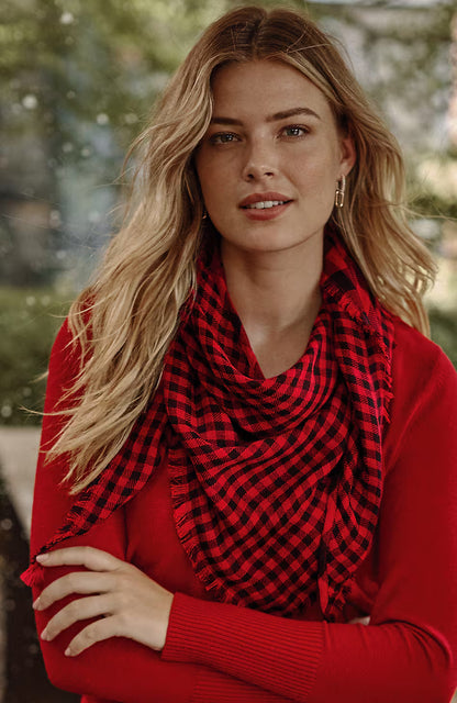 Double-Faced Plaid Scarf