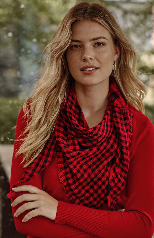 Double-Faced Plaid Scarf