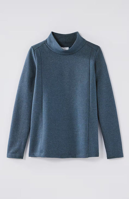 Seamed Mock-Neck Top
