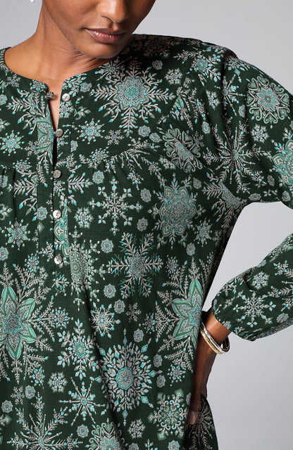 Printed Peasant Top