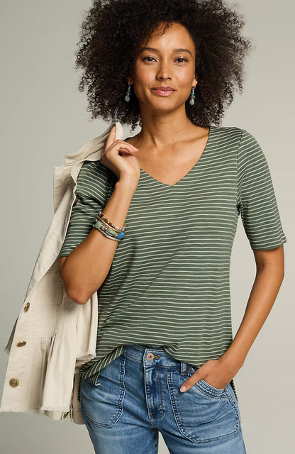 Pima-Slub Elbow-Sleeve Tee