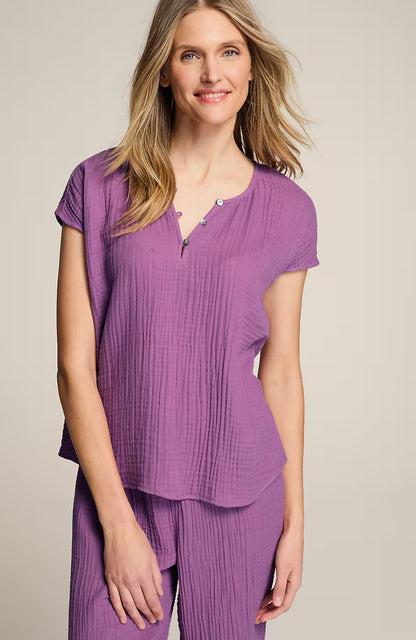 Sleep Cotton-Gauze Relaxed Tee
