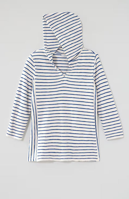 Mixed-Stripes Cotton Hoodie