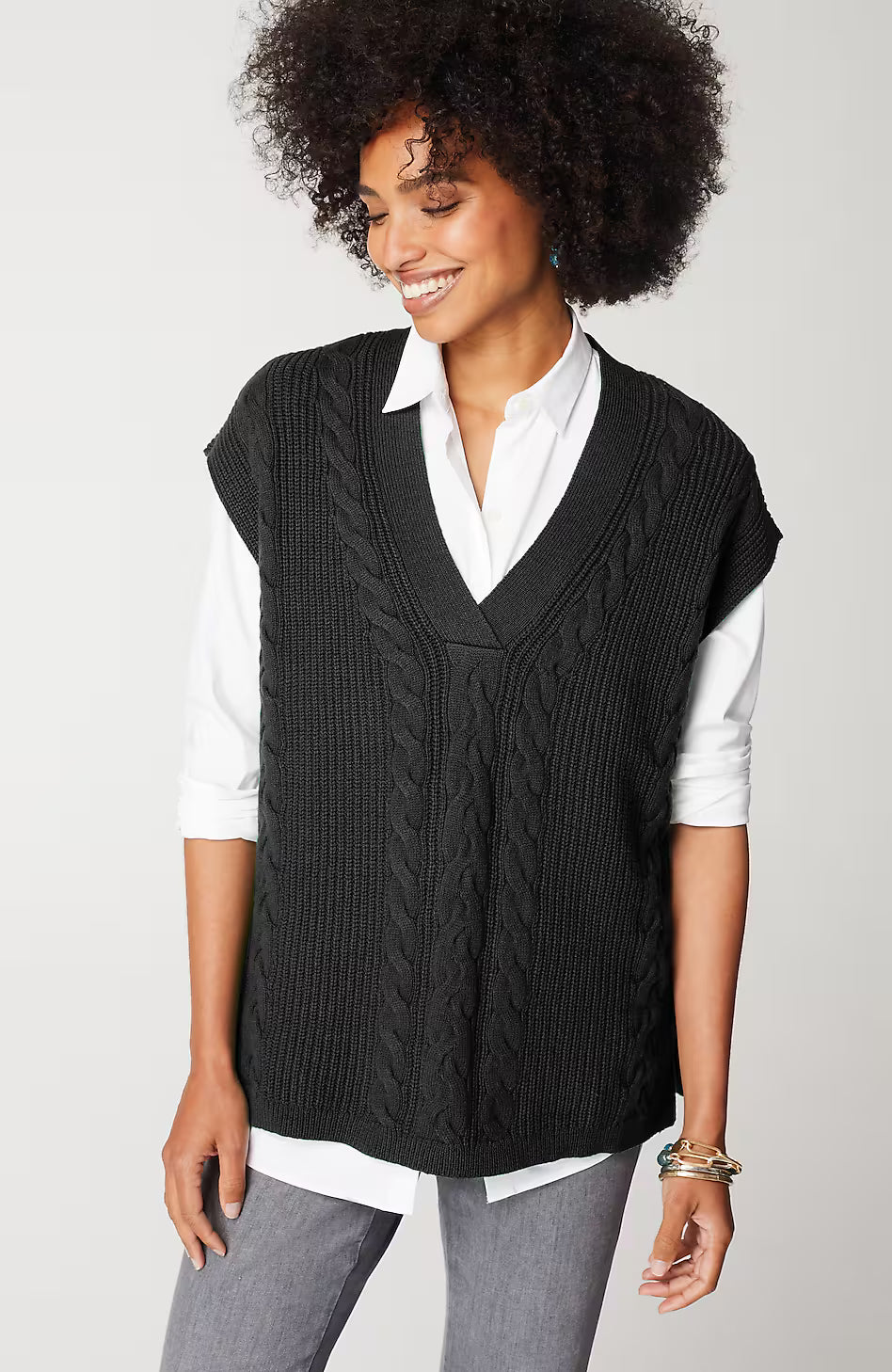 V-Neck Cable Vest