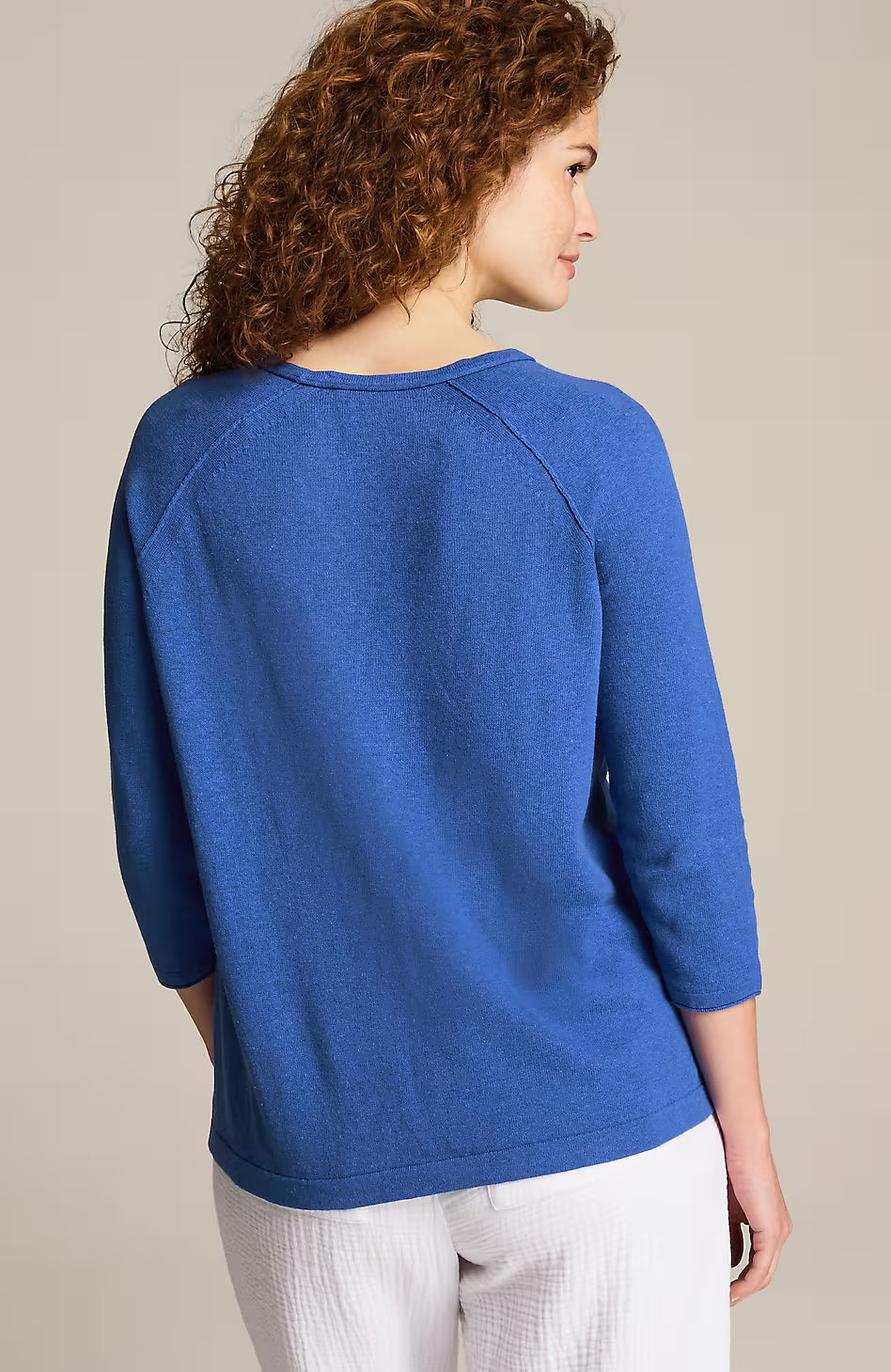 Linen-Blend Pullover Sweater