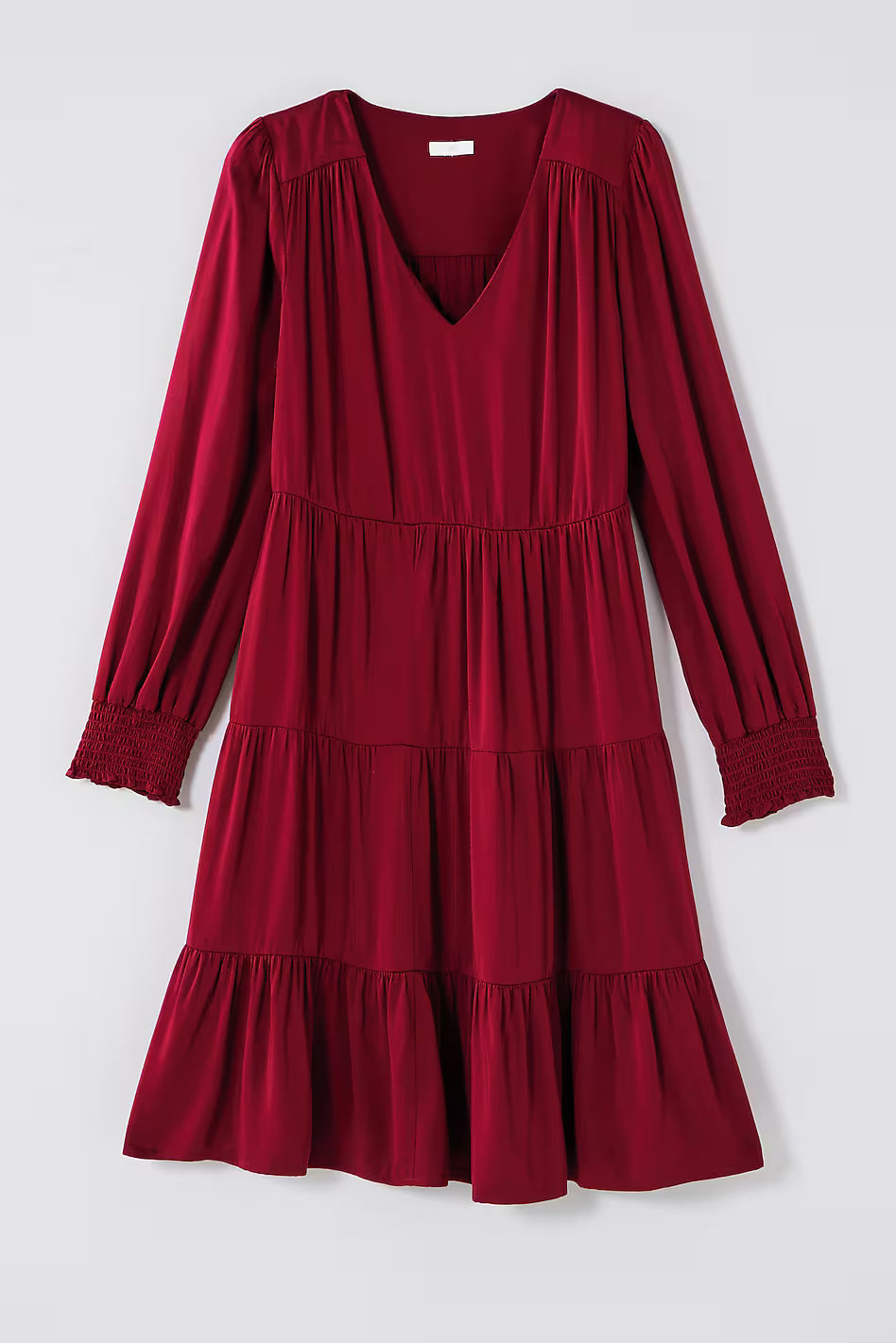 Tiered Smocked-Sleeve Dress