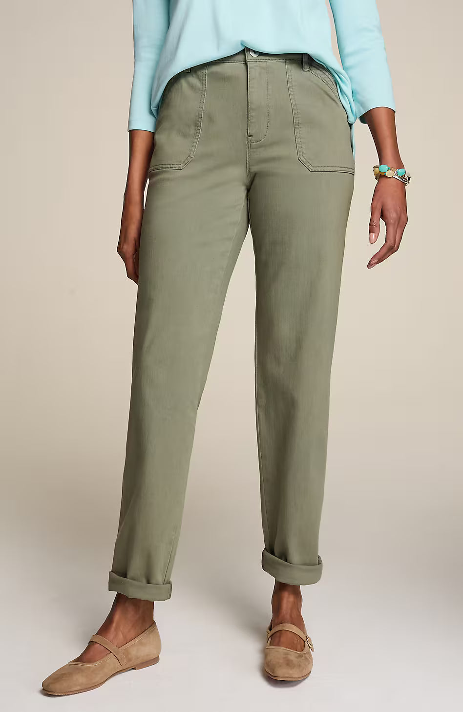 Curvy-Fit Patch-Pocket Jeans