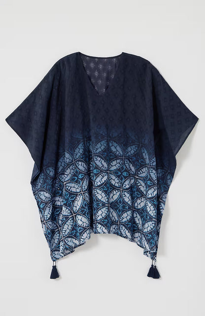 Ombré V-Neck Poncho