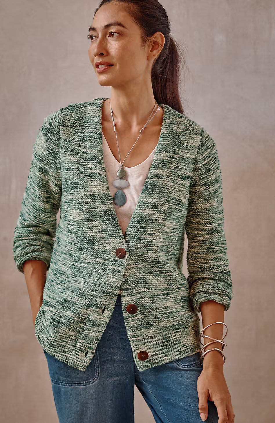 Pure Jill Space-Dyed Cardi