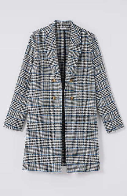 Long Plaid Duster Jacket