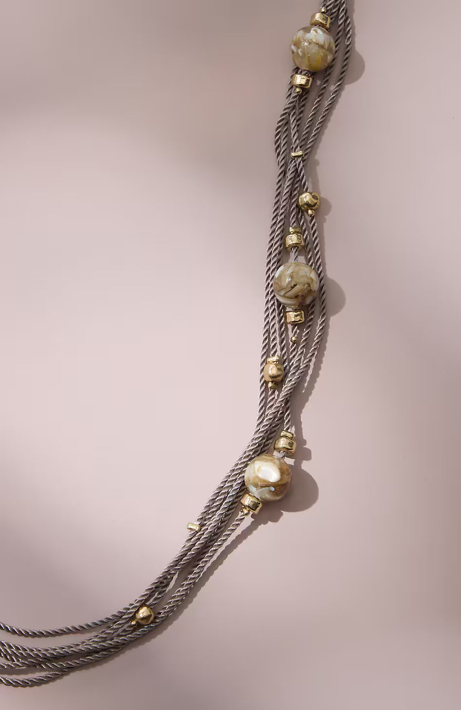 Beaded & Corded Station Necklace