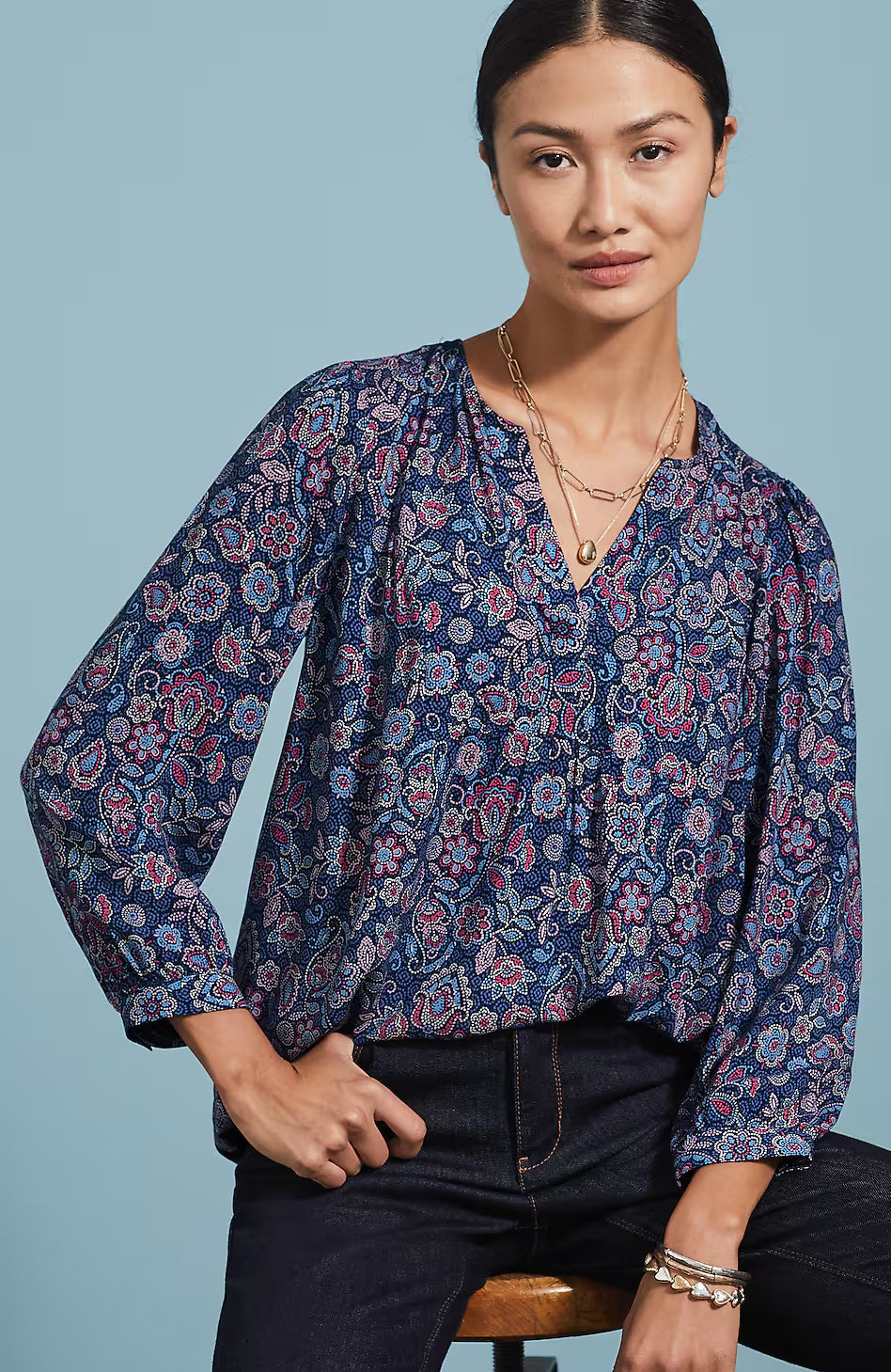 Soft Voile Shirred Top