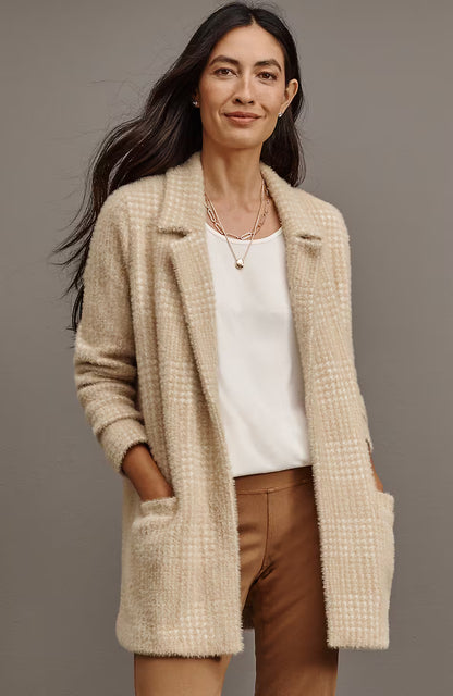 Wearever Luxe Soft Plaid Sweater-Jacket