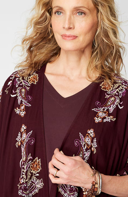 Embroidered Paisley Ruana