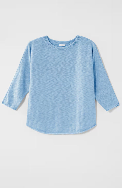 Cotton-Slub Dolman-Sleeve Sweater