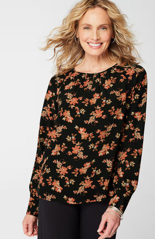 Floral-Printed Pullover Top
