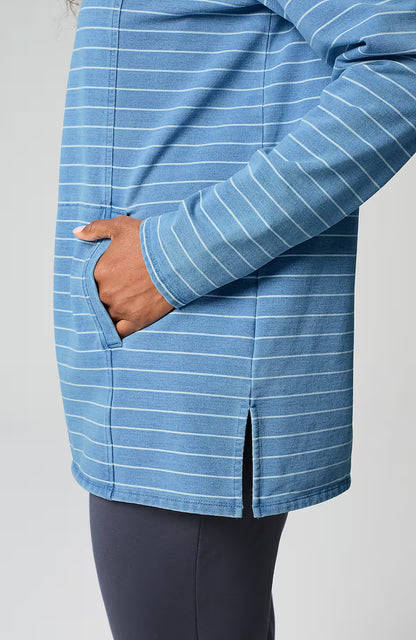 Pure Jill French Terry Indigo-Striped Tunic