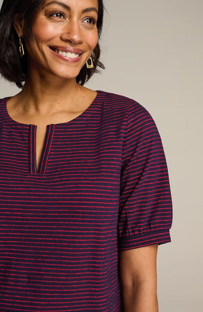 Striped-Jacquard Top