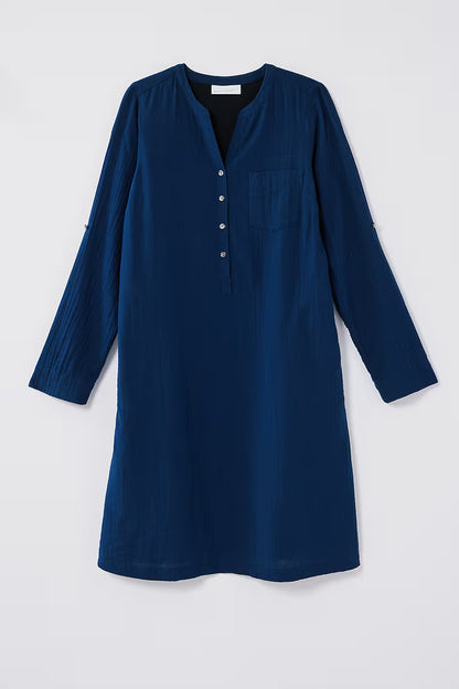 Pure Jill Color-Block Double-Cloth Dress