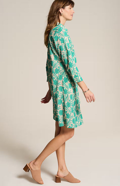 Embroidered A-Line Shirtdress