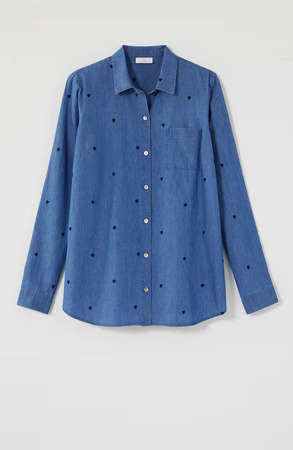More Love Embroidered Heart Shirt