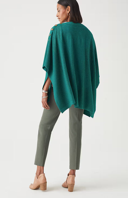 Rib-Knit Two-Way Poncho