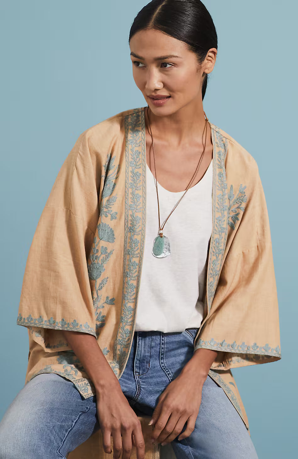 Floral-Embroidered Jacket