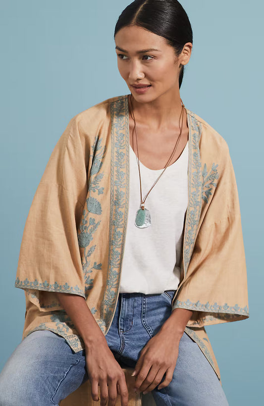 Floral-Embroidered Jacket
