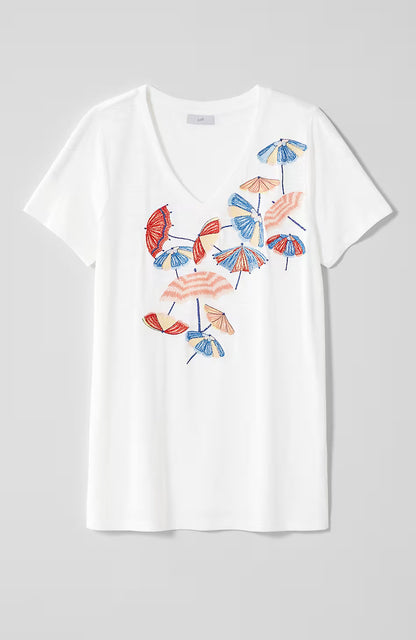 Umbrella-Embroidered Tee